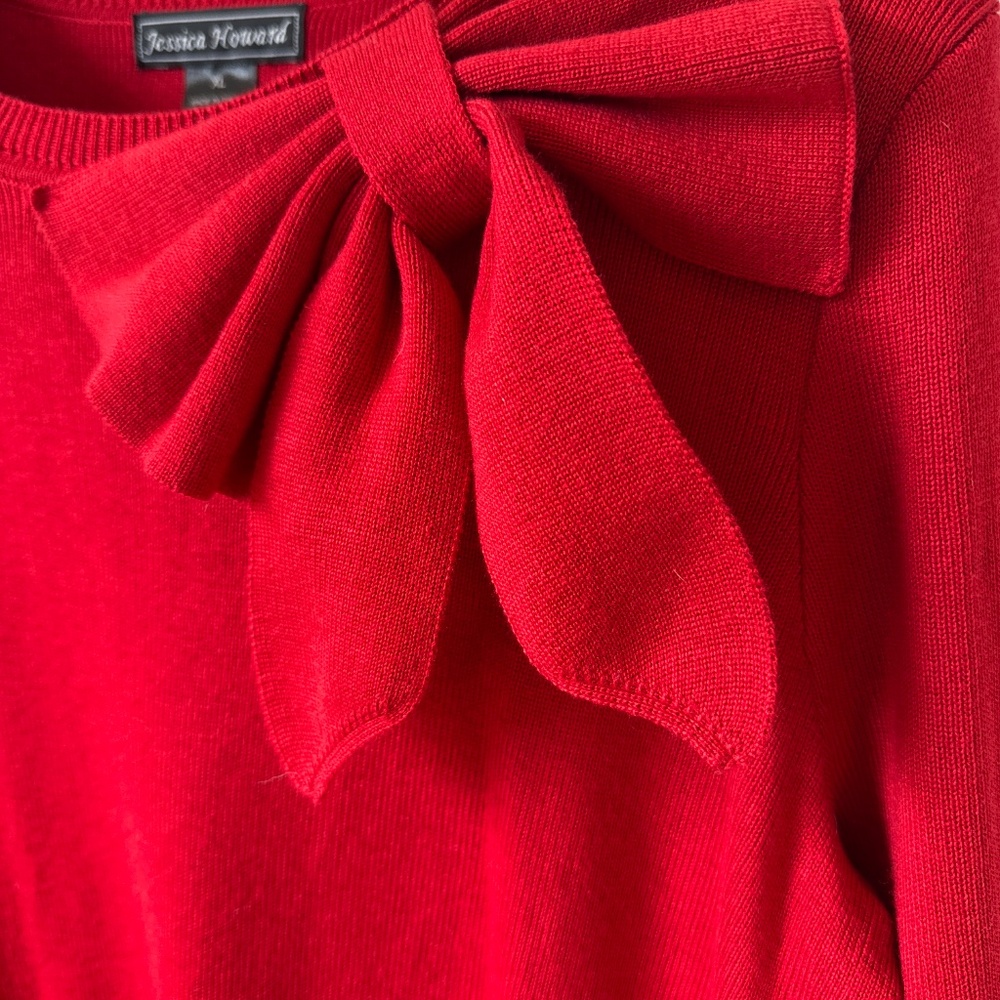 Jessica Howard long sleeve bow sweater dress - Picture 3 of 7